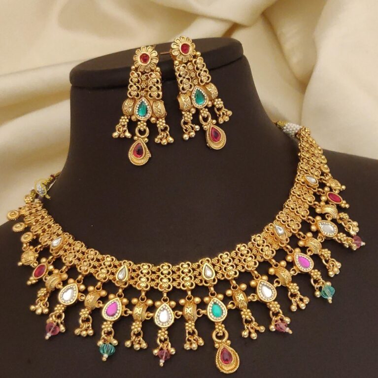 Gold Plated Choker Set For Women
