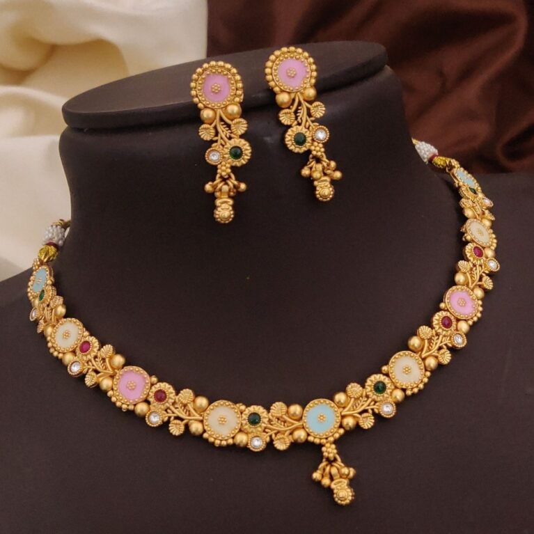 Gold Plated Choker Set For Women
