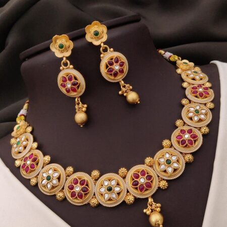 Gold Plated Choker Set For Women