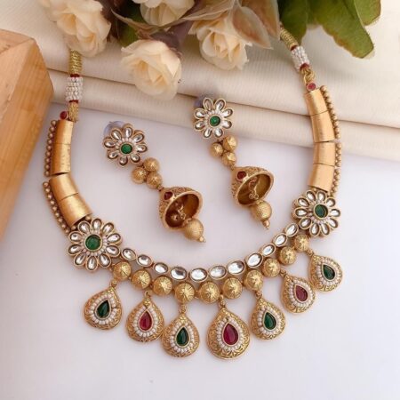Gold Plated Choker Set For Women