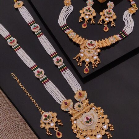 Pearl Moti Long Mala Pendant Combo Set