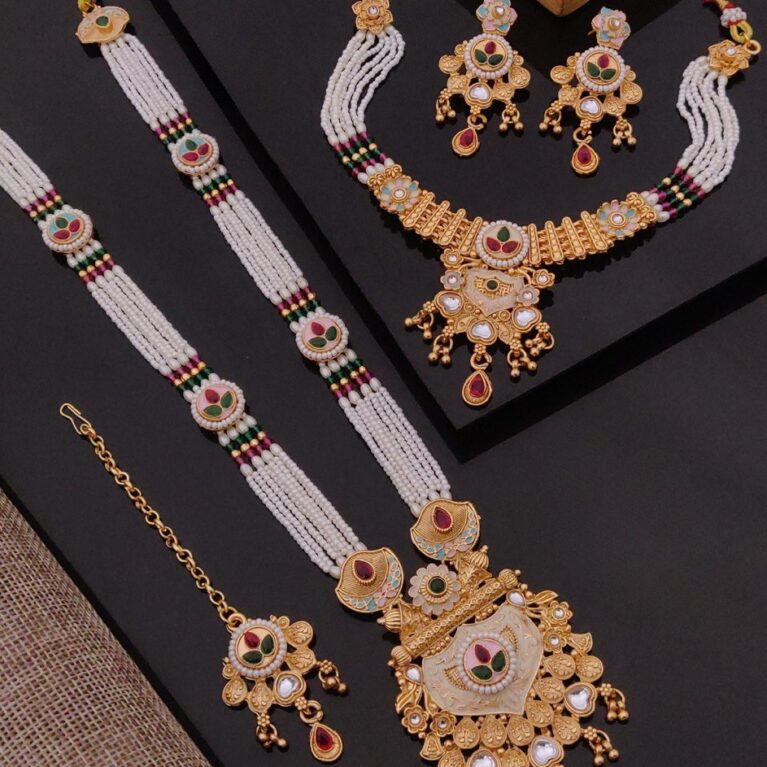 Pearl Moti Long Mala Pendant Combo Set
