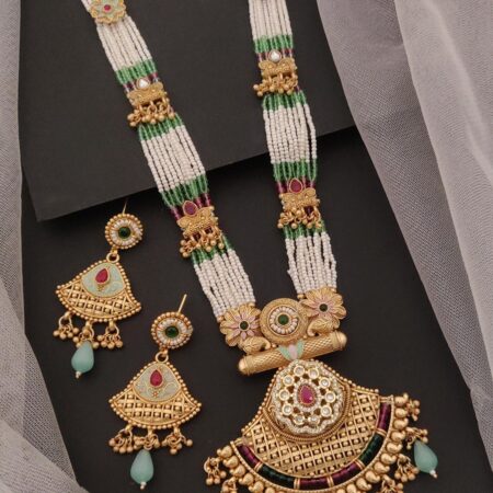 Pearl Moti Long Mala Pendant Combo Set