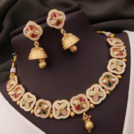 Gold Plated Choker Set For Women