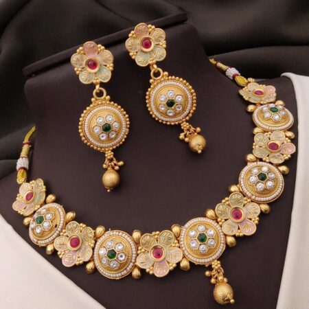 Gold Plated Choker Set For Women