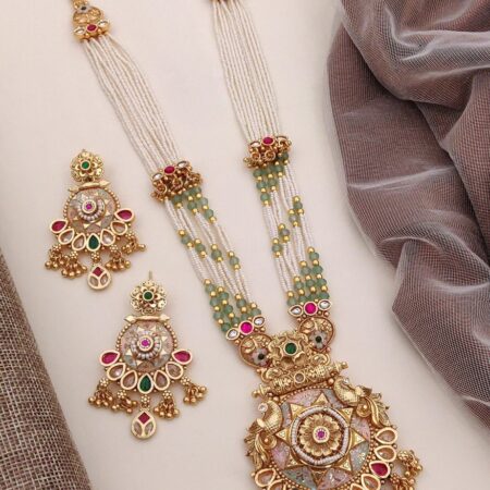 Pearl Moti Long Mala Pendant Combo Set