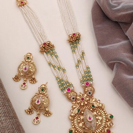 Pearl Moti Long Mala Pendant Combo Set