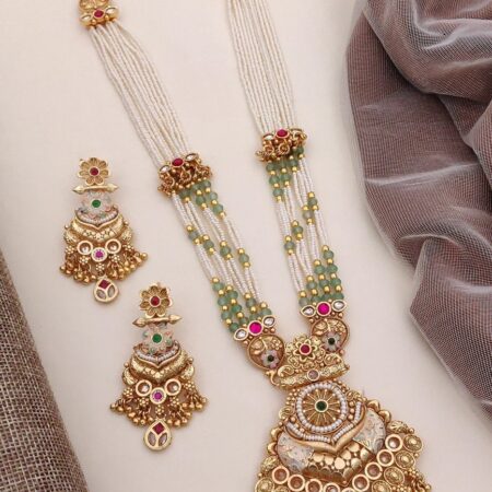 Pearl Moti Long Mala Pendant Combo Set