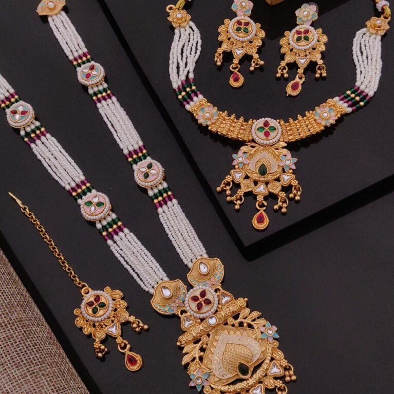 Pearl Moti Long Mala Pendant Combo Set