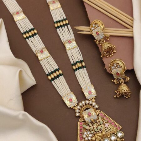 Pearl Moti Long Mala Pendant Combo Set