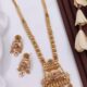 Classic Brass High Gold Plated Long Necklace Set