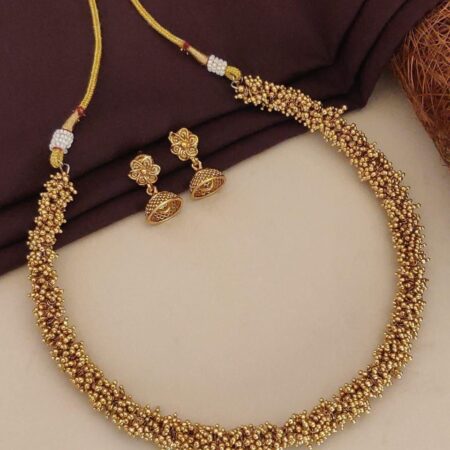 Classic Brass High Gold Plated Necklace Set